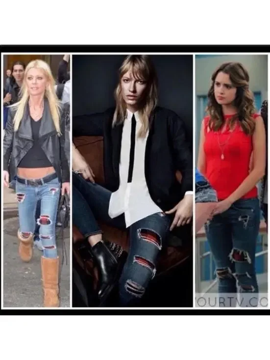 Rag & Bone Skinny Jeans Sloane Plaid Repair Denim Casual Size 30” waist - Picture 2 of 8